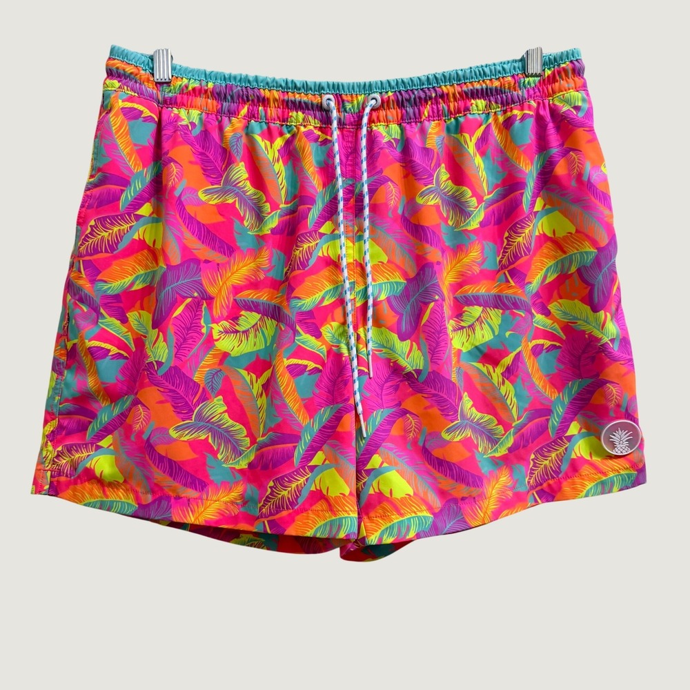 Chubbies The Palm Springs 5.5-inch Swim Trunks XXL Neon Tropical Palm Leaf